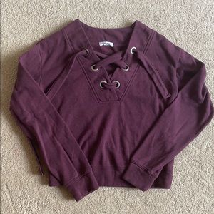 Maroon garage sweater